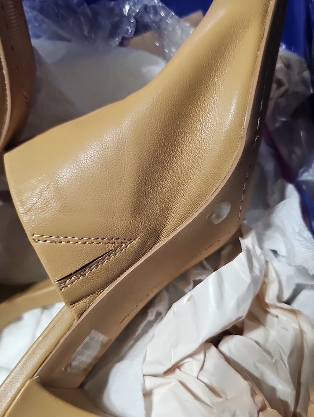 Vince Camuto Tan Square-Toe Leather Slide Mules - Picture 8 of 8